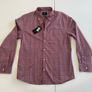 Charles Tyrwhitt Burgundy Plaid Dress Shirt